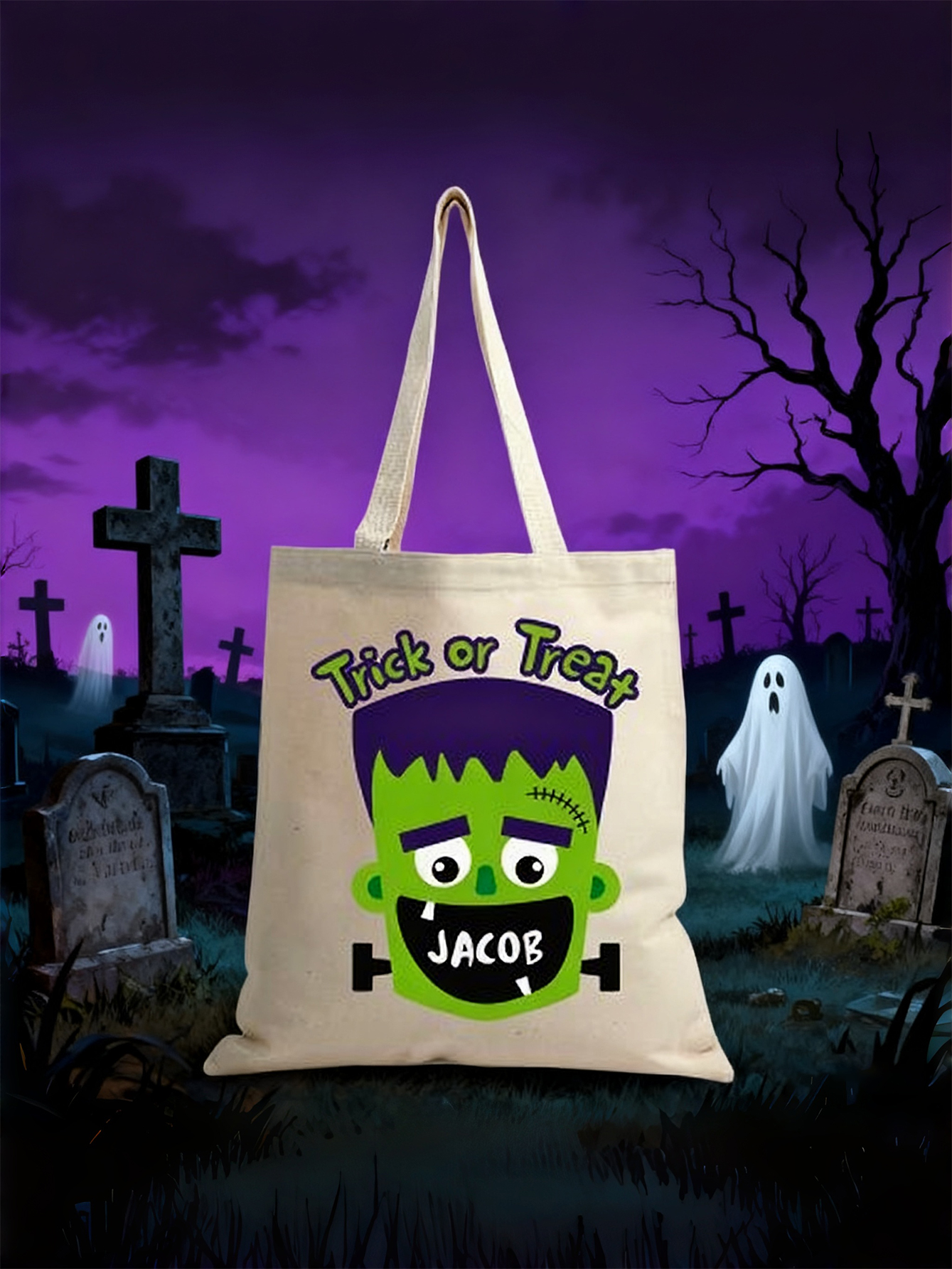 Custom Halloween Canvas Candy Bag